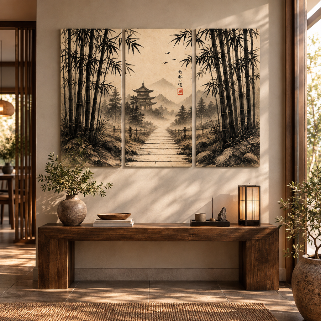 Bambu Tapınağı dekoratif Duvar Tablosu