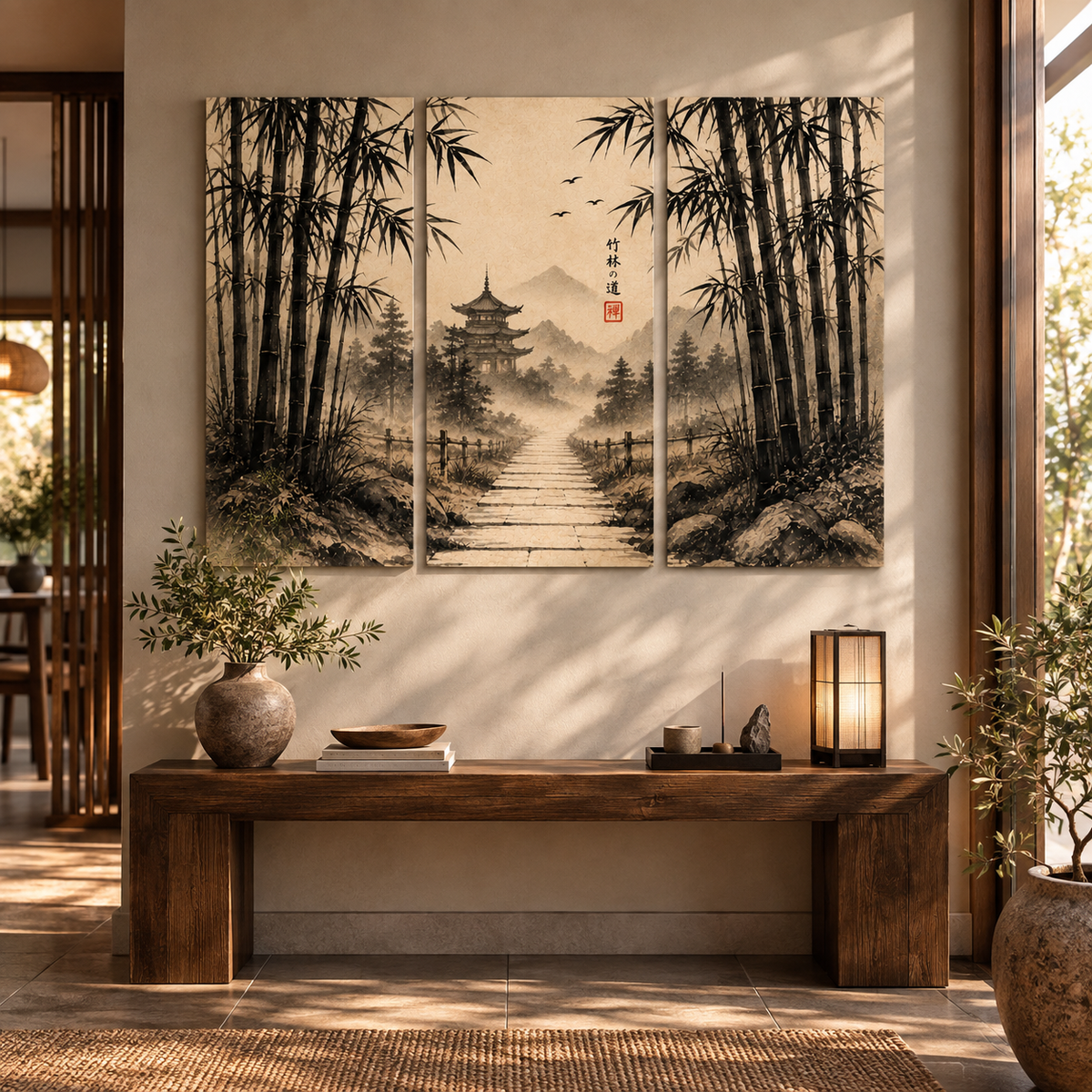 Bambu Tapınağı dekoratif Duvar Tablosu